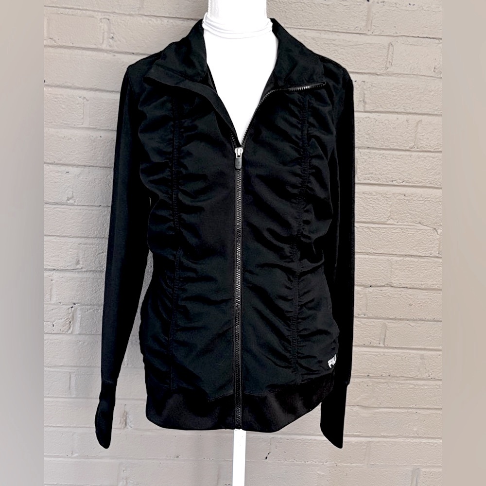 Fila black ruched active jacket L